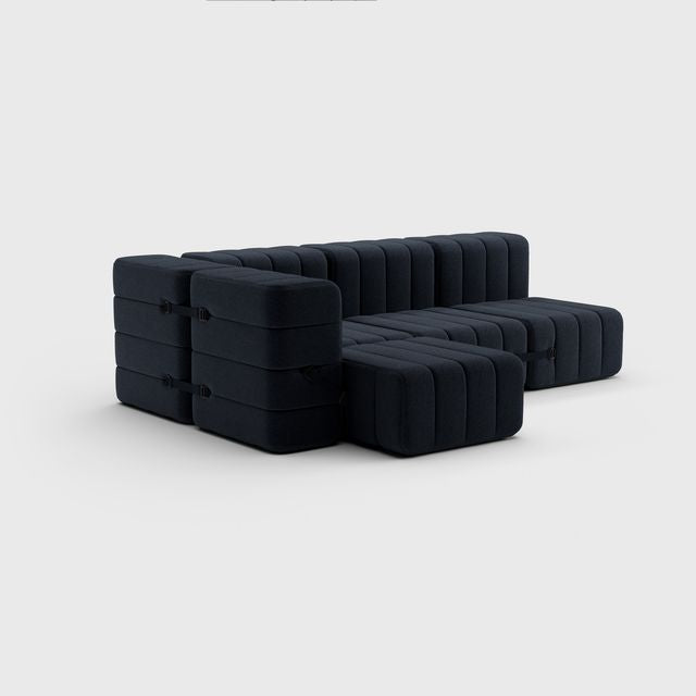 Curt-Set 9 - e.g. Flexibele kleine hoekbank - Jet - 9806 (Dark Grijs)