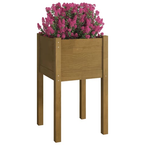 NNEVL Garden Planters 2 pcs Honey Brown 40x40x70 cm Solid Pinewood