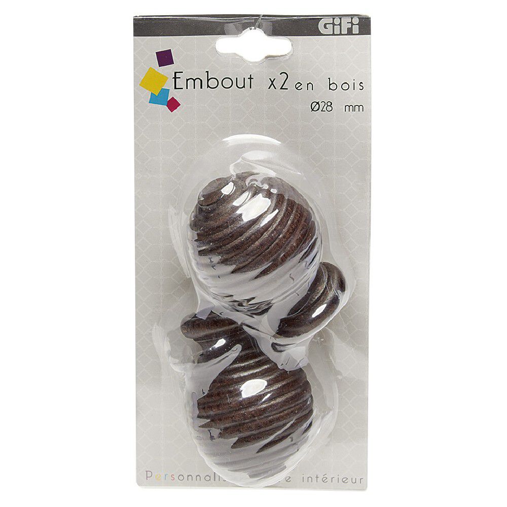 Embouts X2 Bois Boule strie