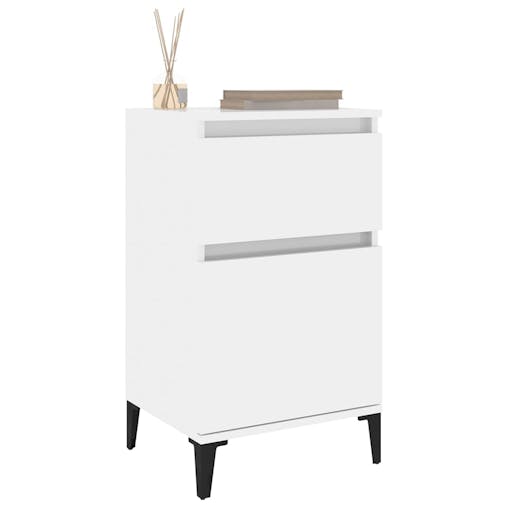 NNEVL Bedside Cabinets 2 pcs High Gloss White 40x35x70 cm