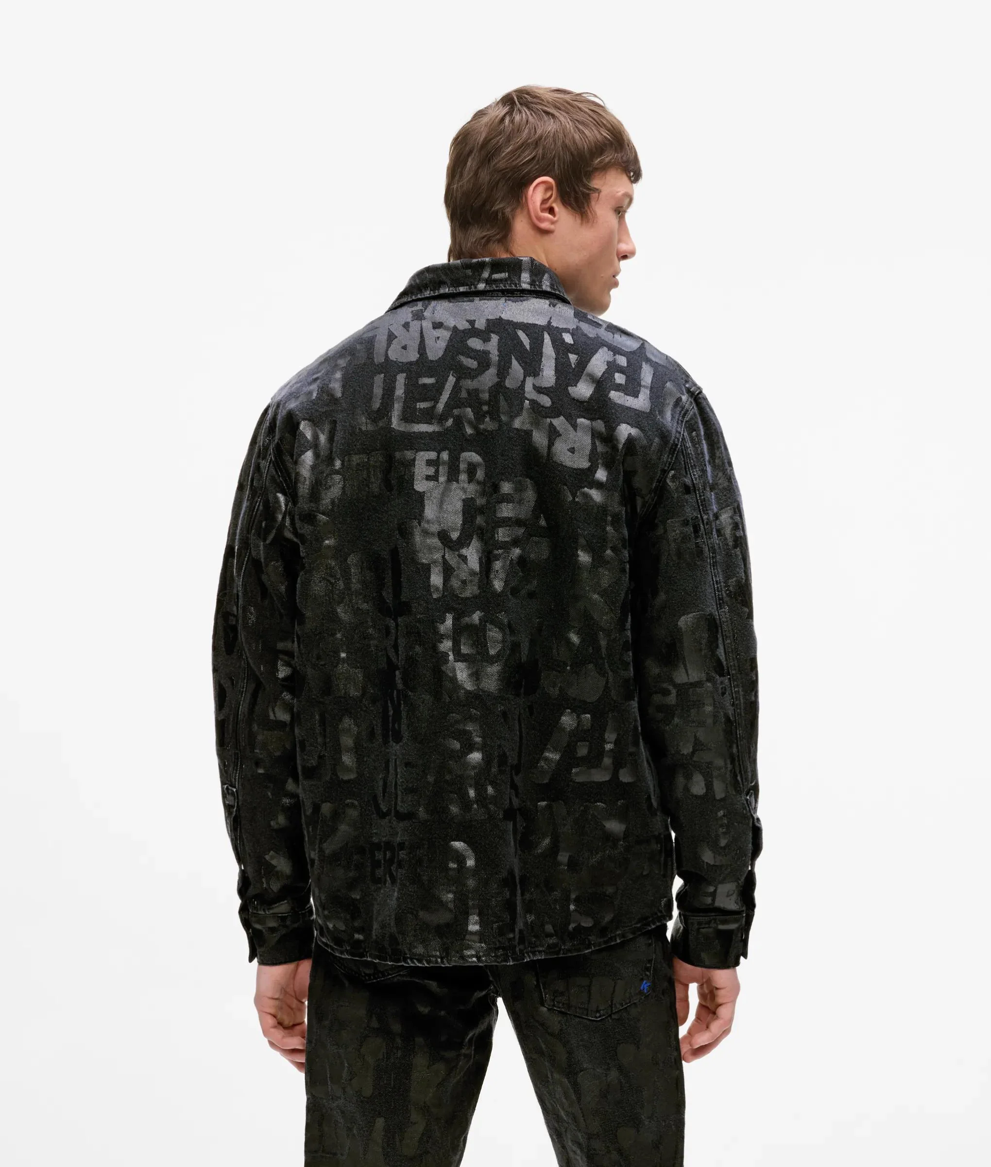 Surchemise en denim avec logo sur tout le vêtement