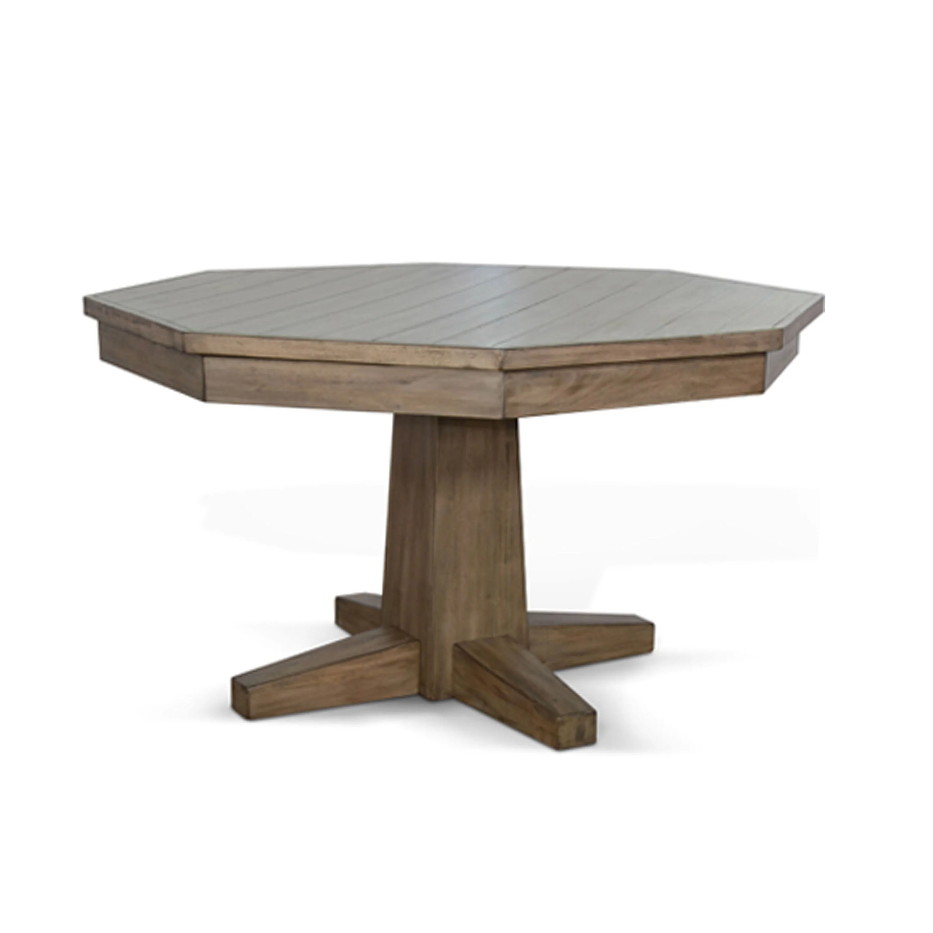 Yael Game Table w Reversible Dining Top, Brown Mahogany Wood 53 Inch