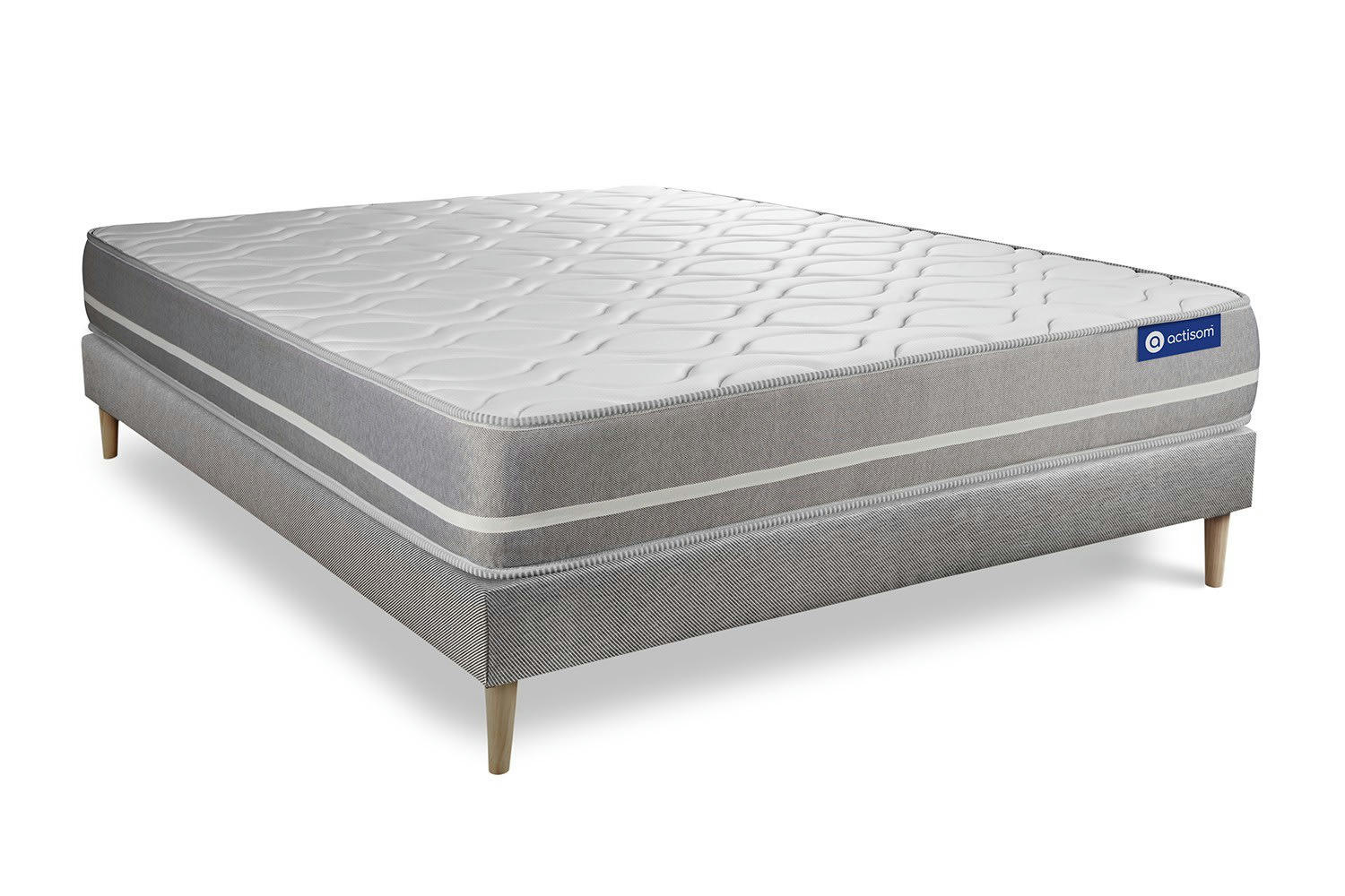 ACTIMEMO TOUCH - Ensemble 140x200 cm sommier kit gris