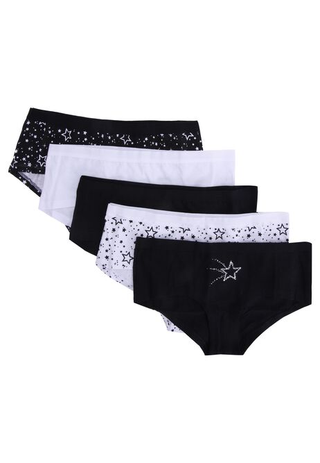 Older Girls 5pk Black Star Print Shorts