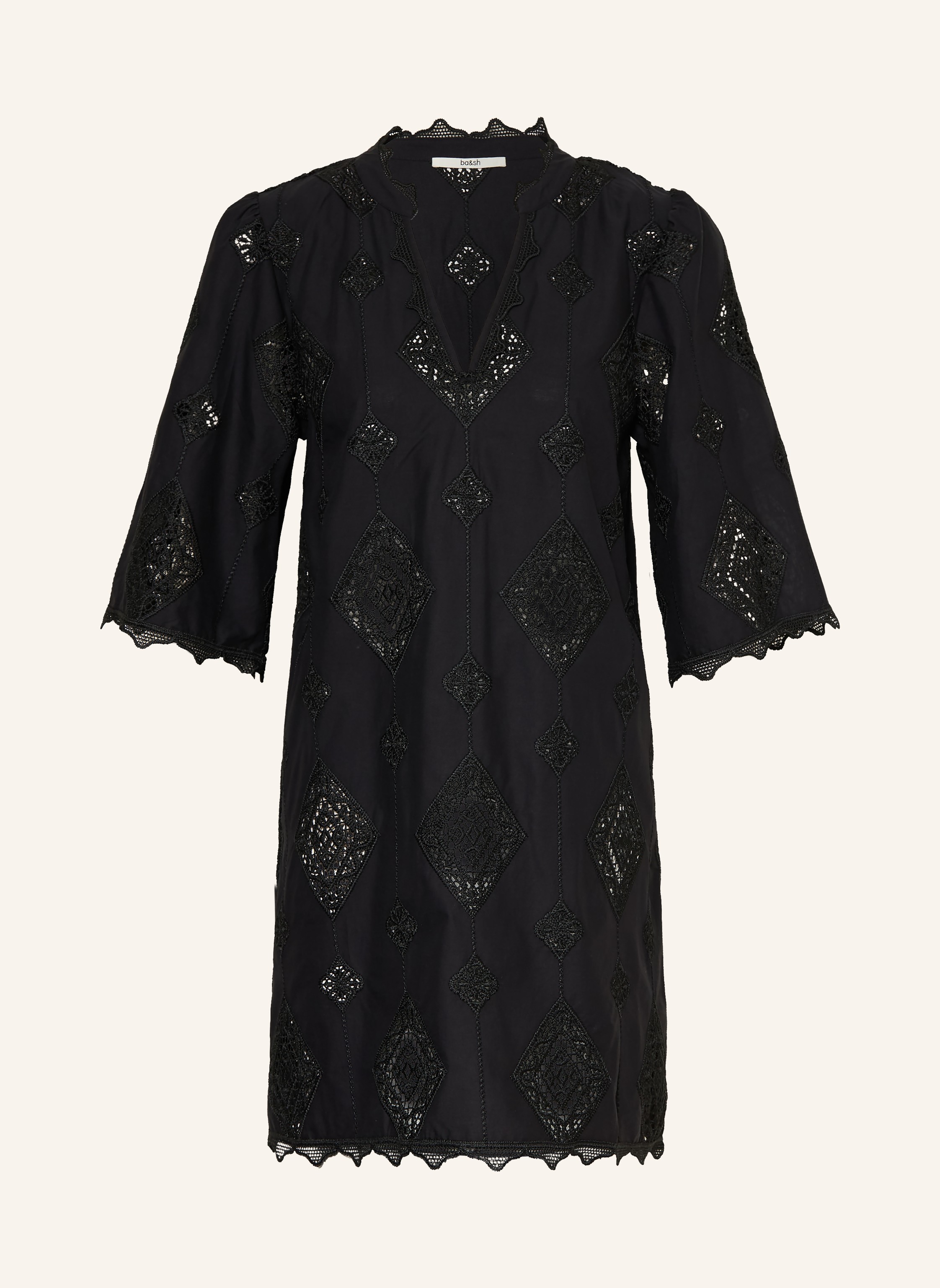 ba&sh Kleid MALO mit Lochspitze und 3/4-Arm