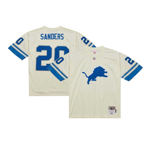 Barry Sanders Detroit Lions Chainstitch Legacy Jersey - Cream