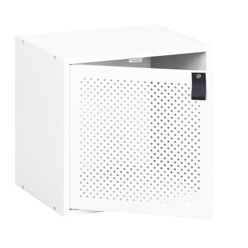 Porte Box Cube métal ajouré blanc