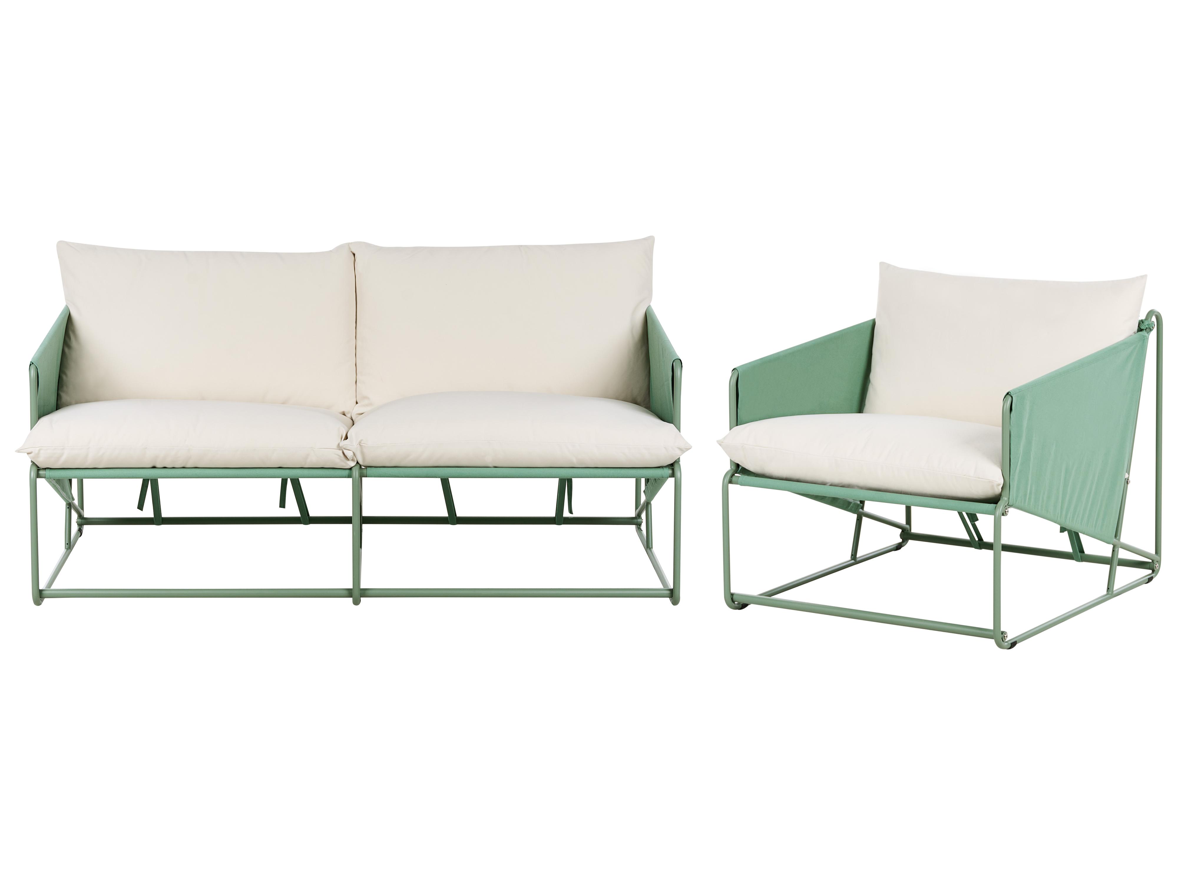 Garden Sofa Set 3 Seater PONTE Metal Green