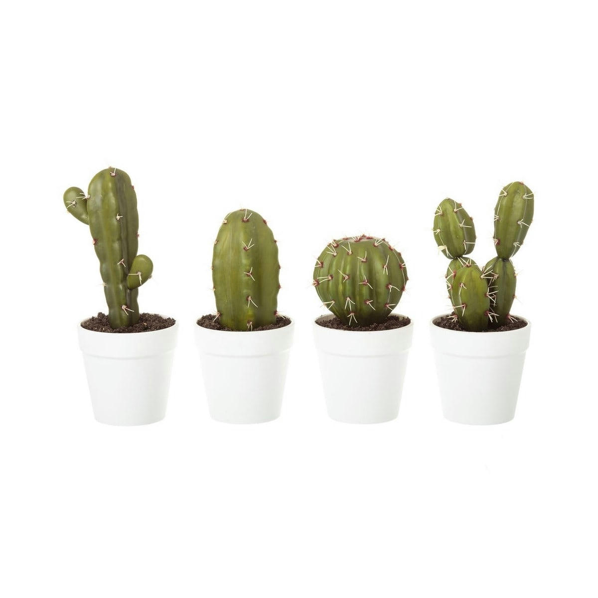 - Cactus artificiels vert 9x9x18xm - Lot de 4