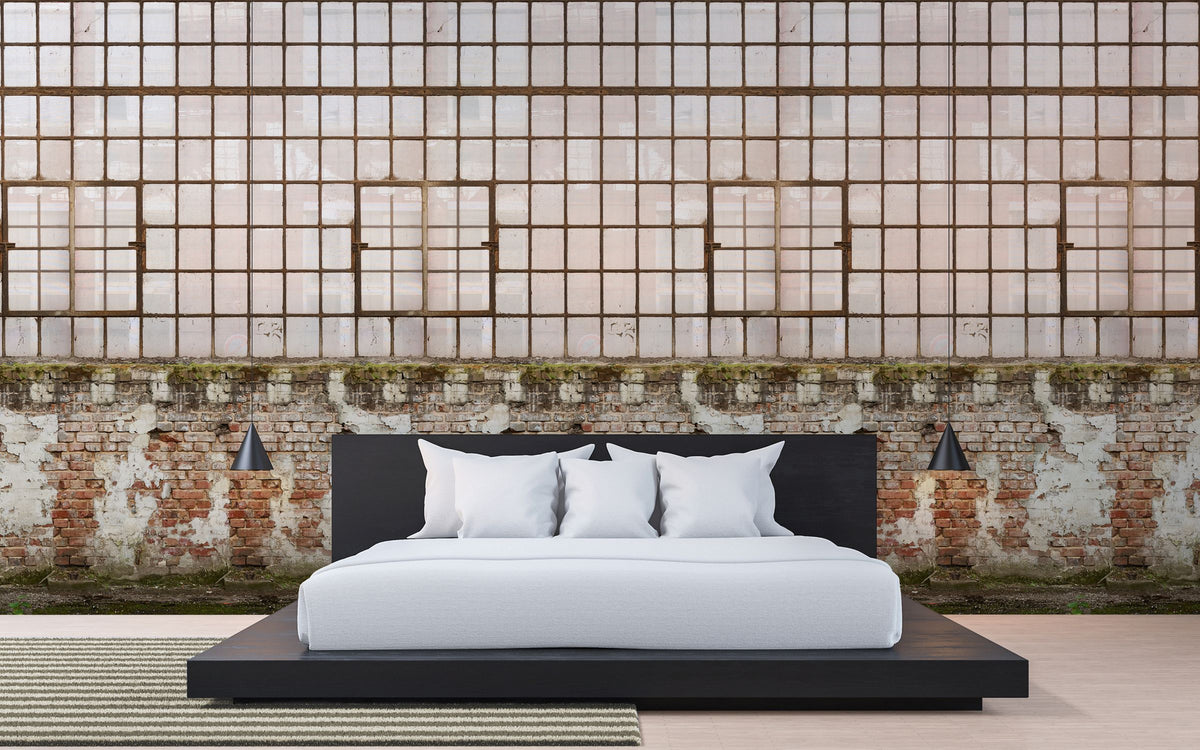 Livingwalls fotobehang stenen muur crème, bruin, groen en beige - 159 x 280 cm - AS-392441
