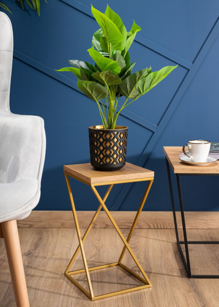 Kwietnik stojący 40cm blat Lancelot LOFT złoty