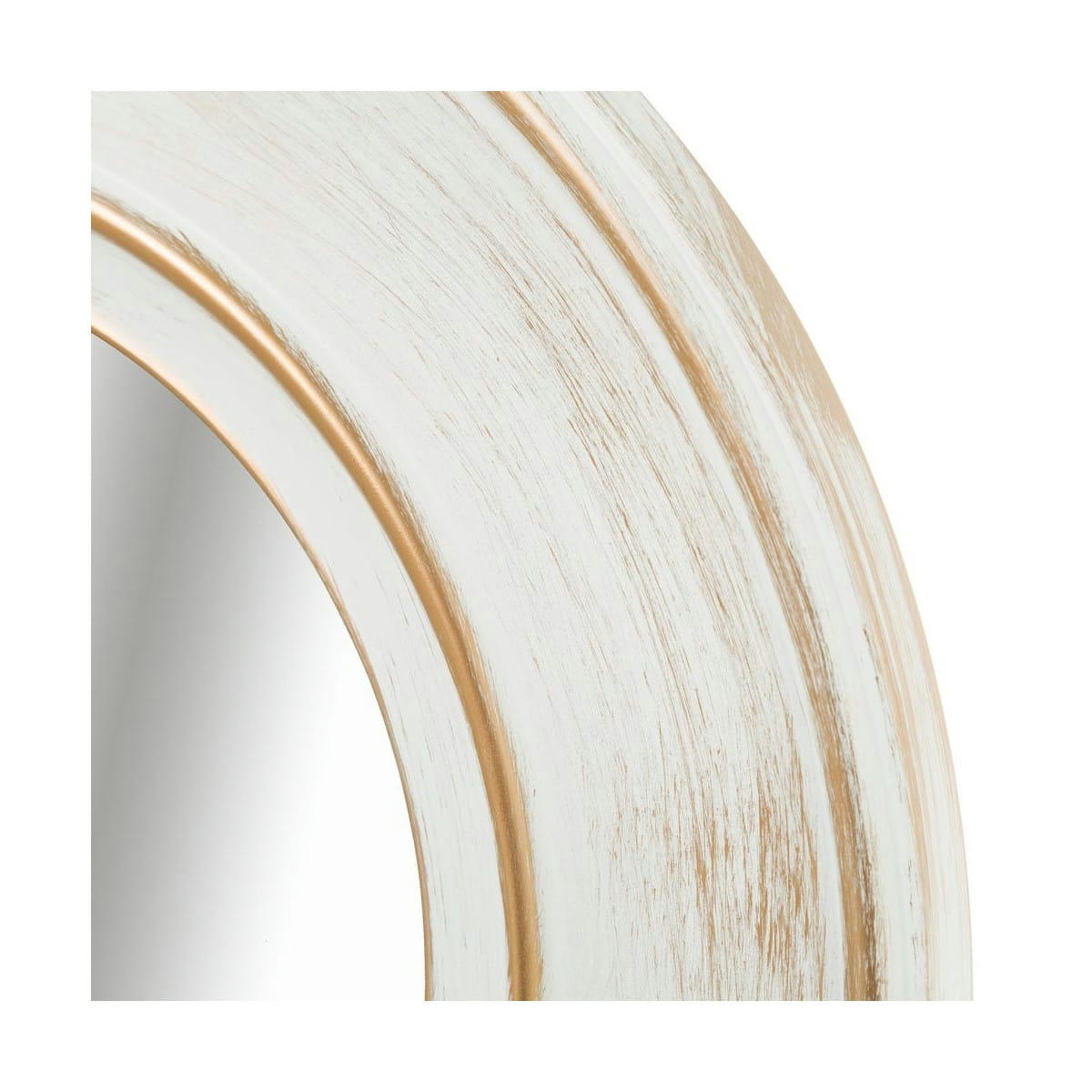 MOULURES - Set de 3 miroirs ronds avec moulures en polypropylène blanc et doré