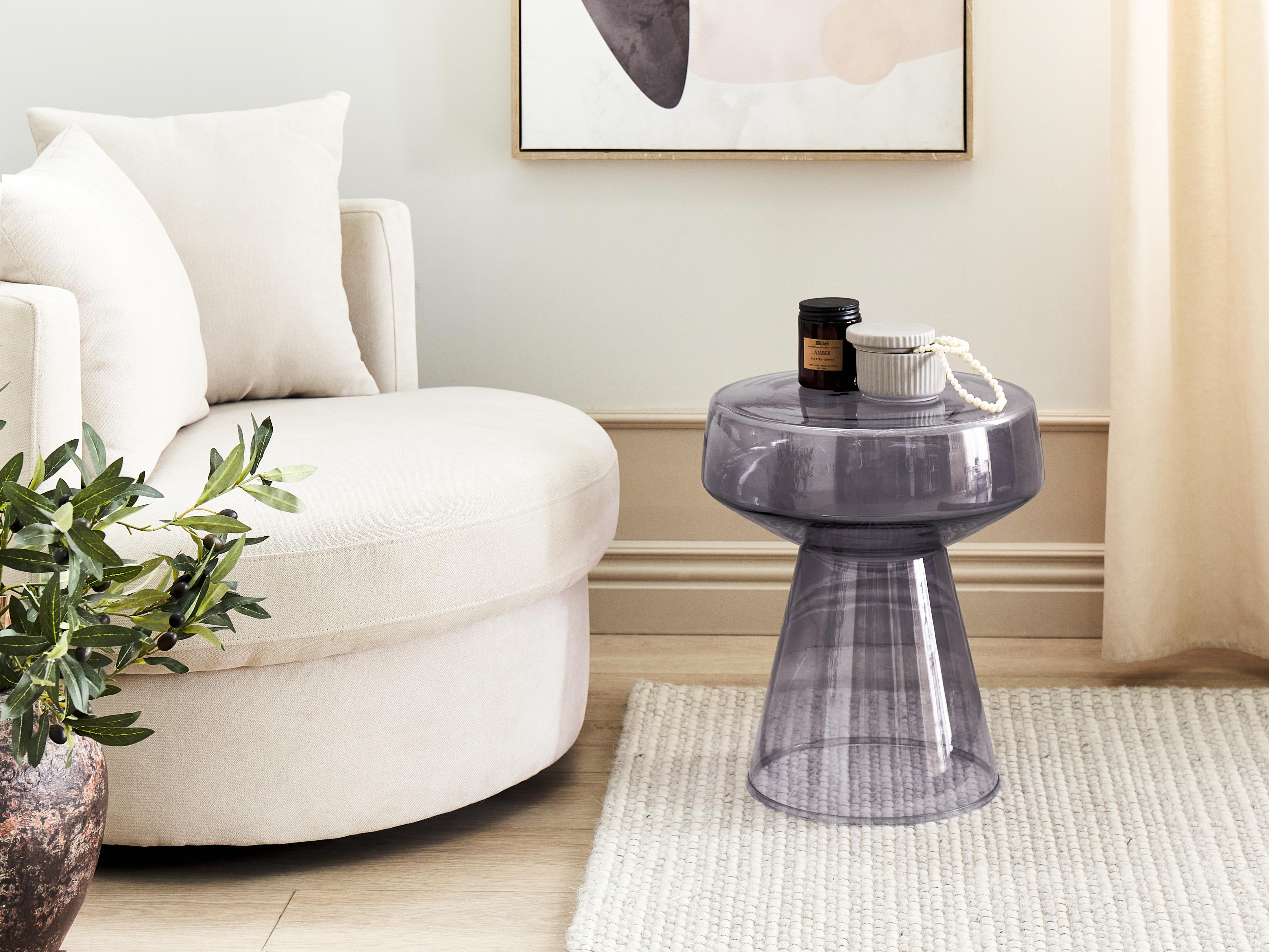 Side Table LAGUNA Glass Grey