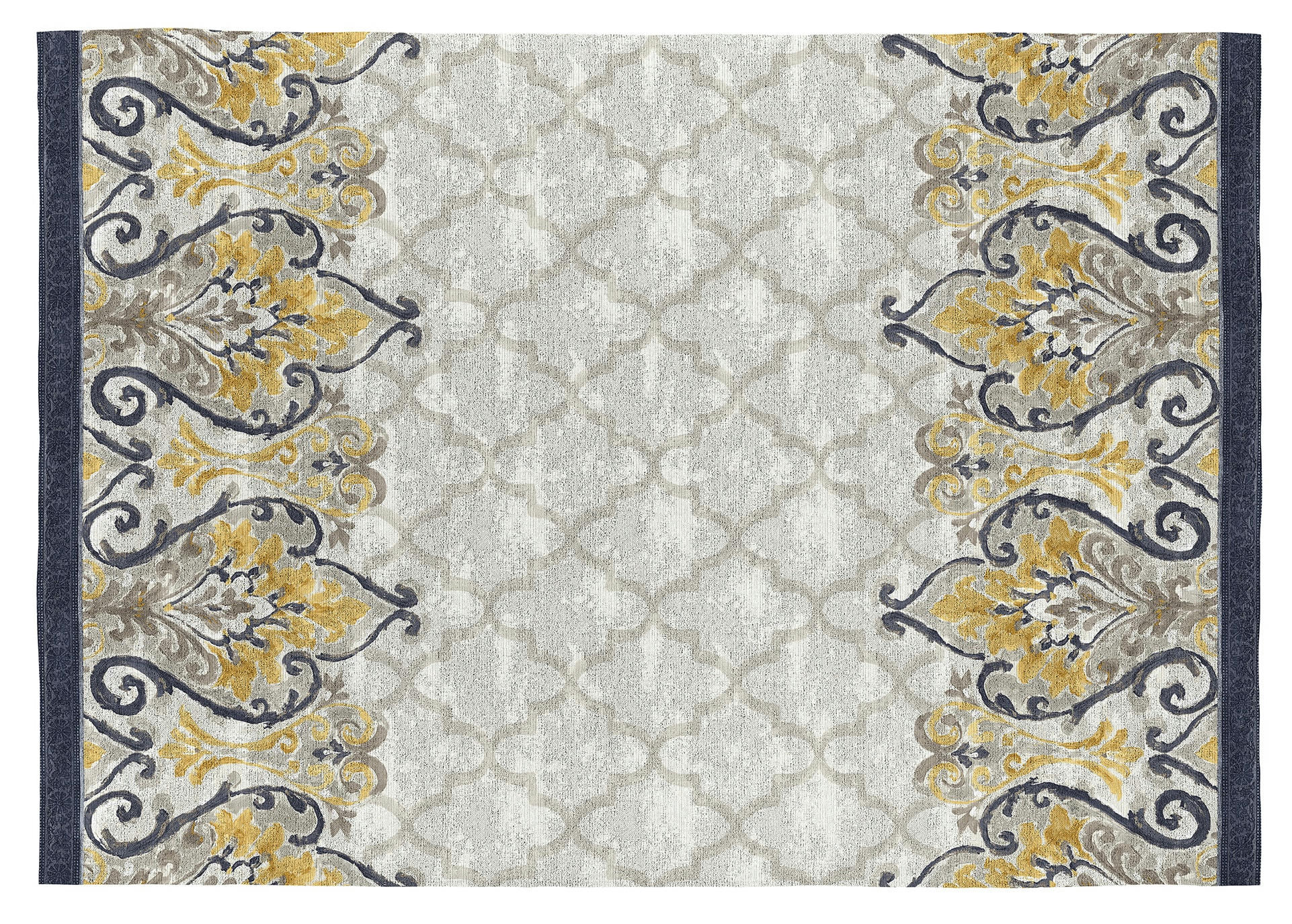 INDIRA - Tapis décoratif en coton en impression digital beige 160x230 cm