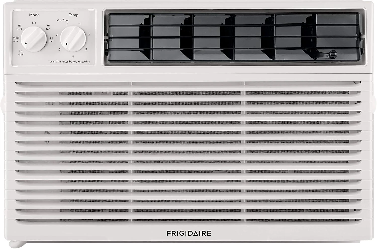 5000-watt window air conditioner, with a cooling area of 250 square feet, operates quietly, has easy and convenient temperature adjustment, 2 fan speeds, automatic restart function, and a white appearance(8�� 000 Btu)