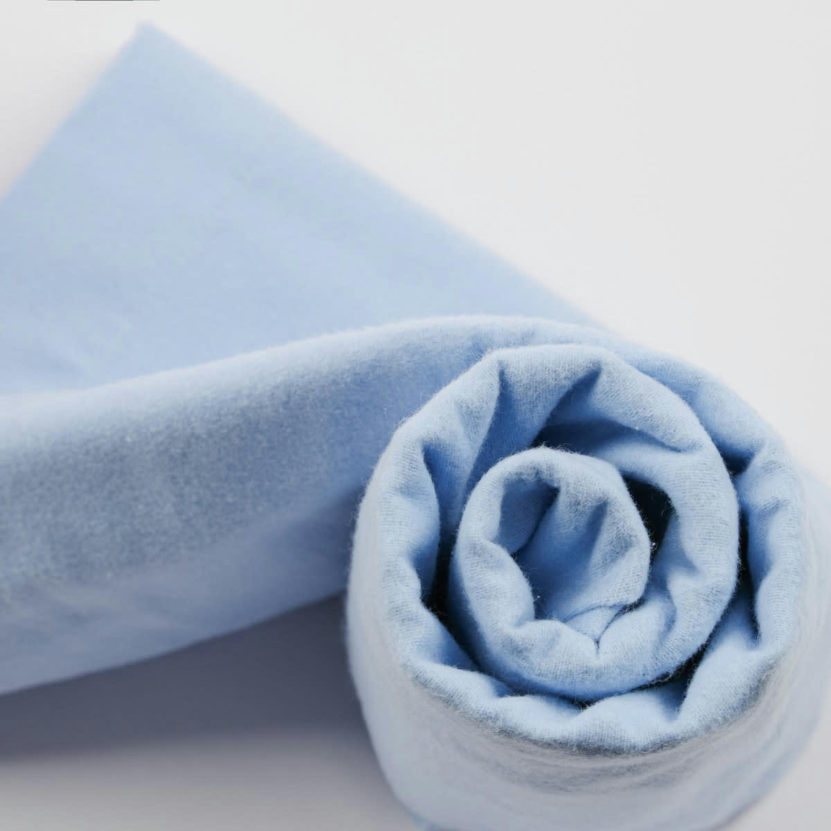TOUDOUX - Drap housse flanelle en Molleton Bleu ciel 120x200 cm