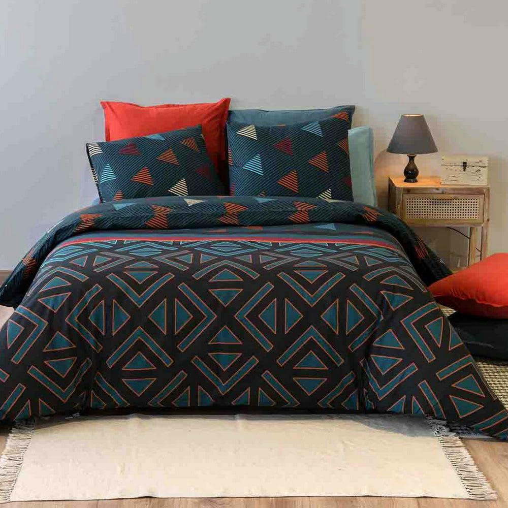 - Parure de lit 2 places coton à motifs 220x240 cm