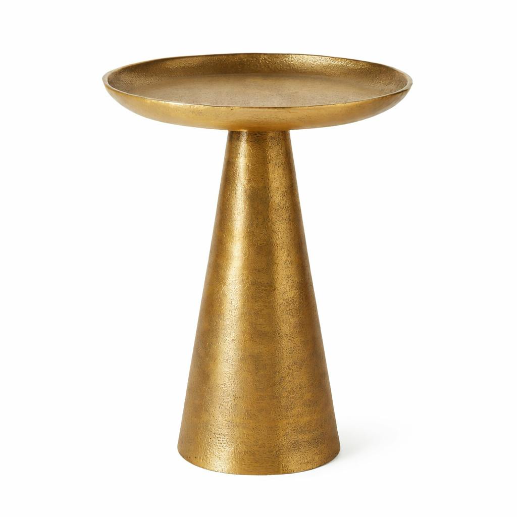 Bout de canapé doré en aluminium 40 cm KANO