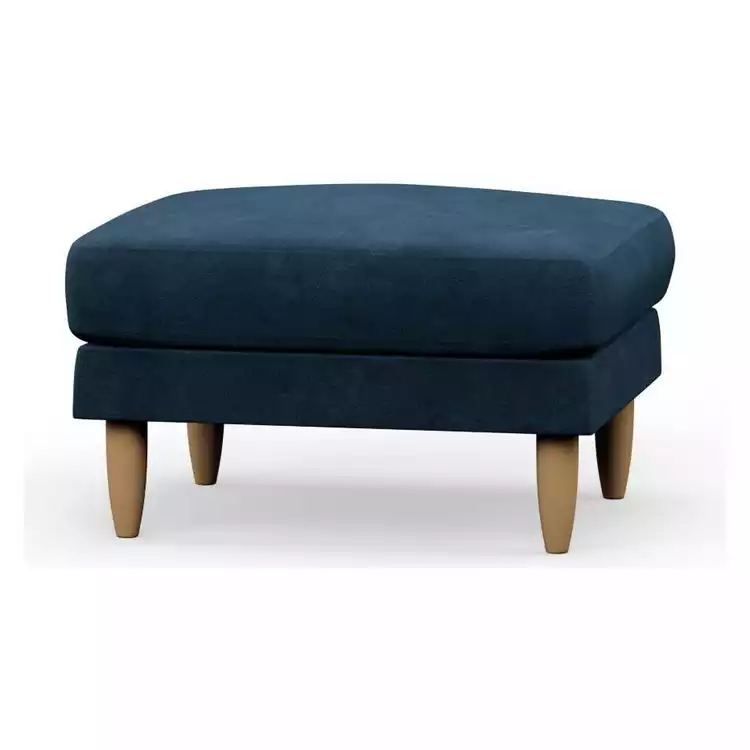 Hutch Fabric Footstool - Ink Blue