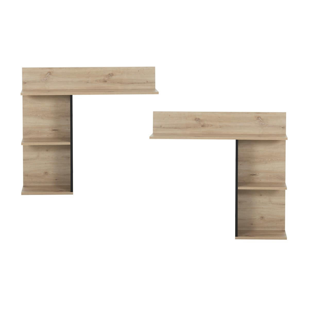 ARTHUS - Lot de 2 têtes de lit effet bois marron 190x86x18