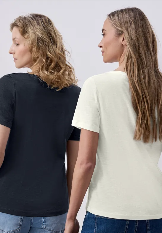 Basic T-Shirt mit Kurzarm im 2er-Pack