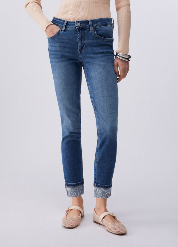 Jeans skinny con strass