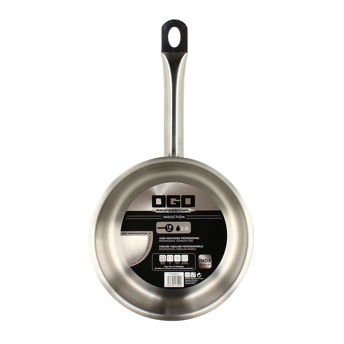 PROFESSIONNEL - Casserole en inox 18 cm