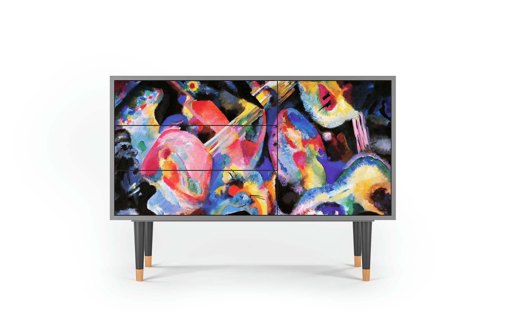 KANDINSKY - Buffet  multicolore 3 tiroirs et 1 porte L 115 cm