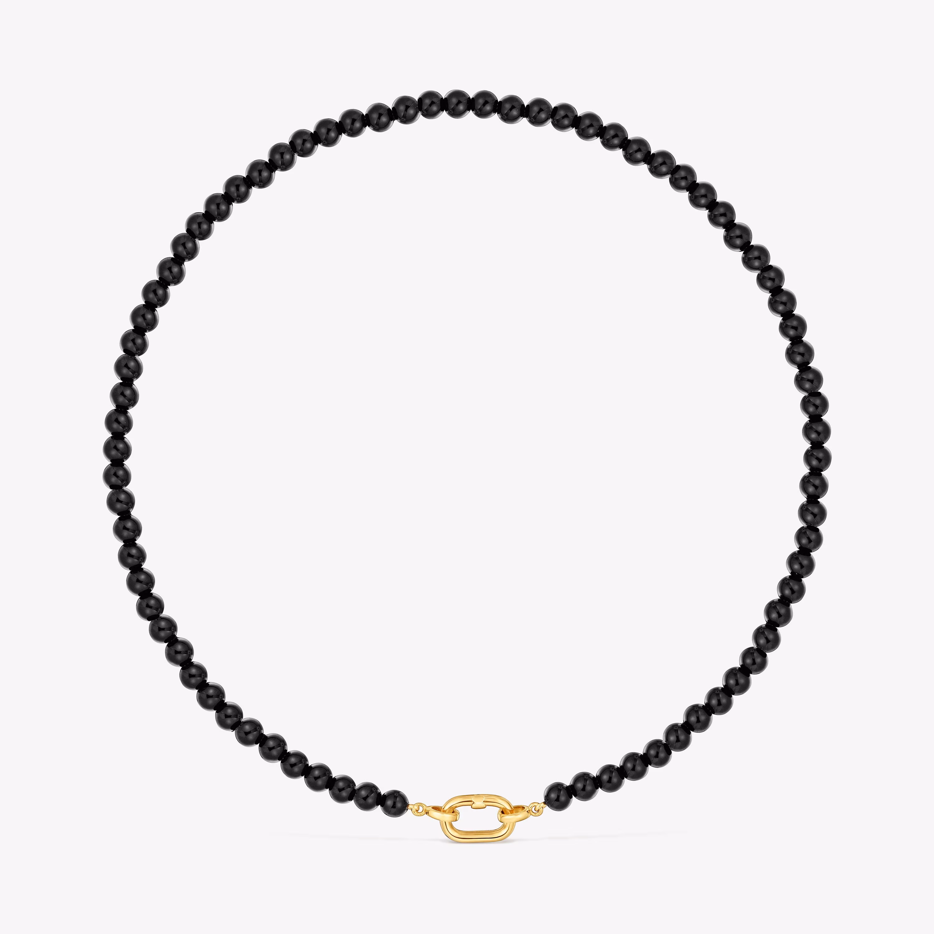 Collar corto con baño de oro 18 kt sobre plata y ónix TOUS Hold Oval