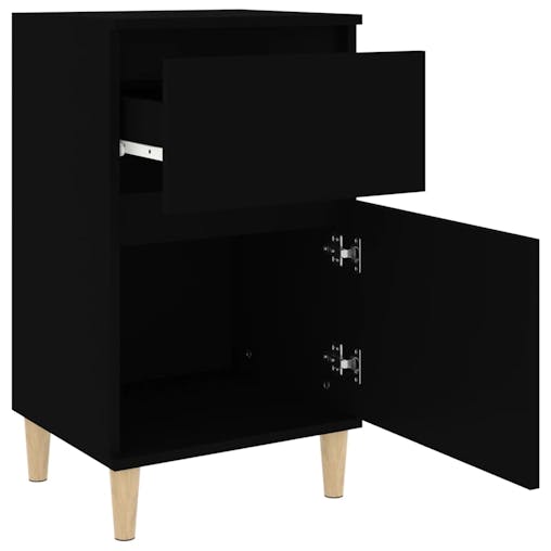 NNEVL Bedside Cabinets 2 pcs Black 40x35x70 cm