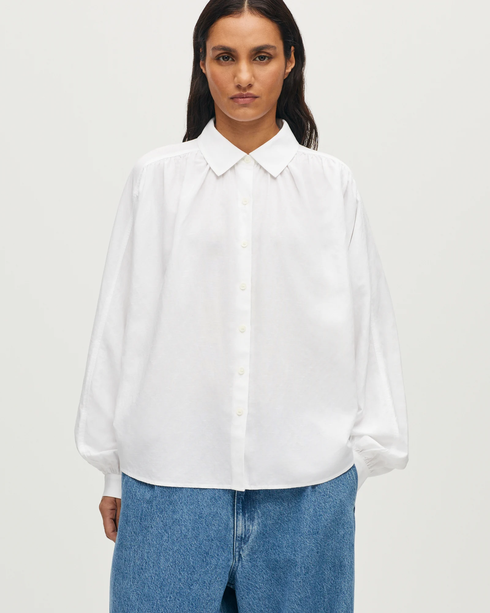 Chemise oversize en viscose et lin