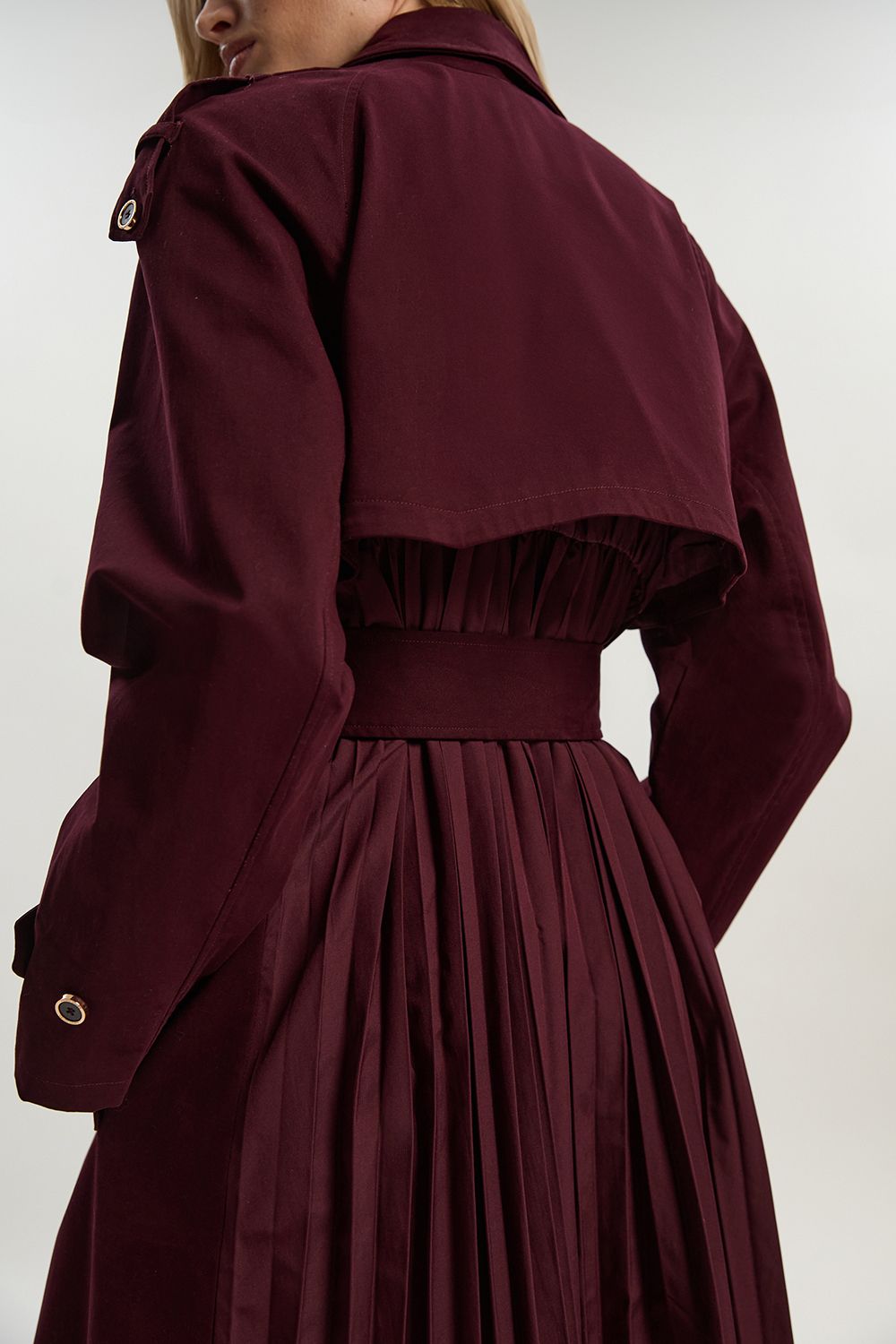 KarenMillen Petite Pleated Back Trench Coat