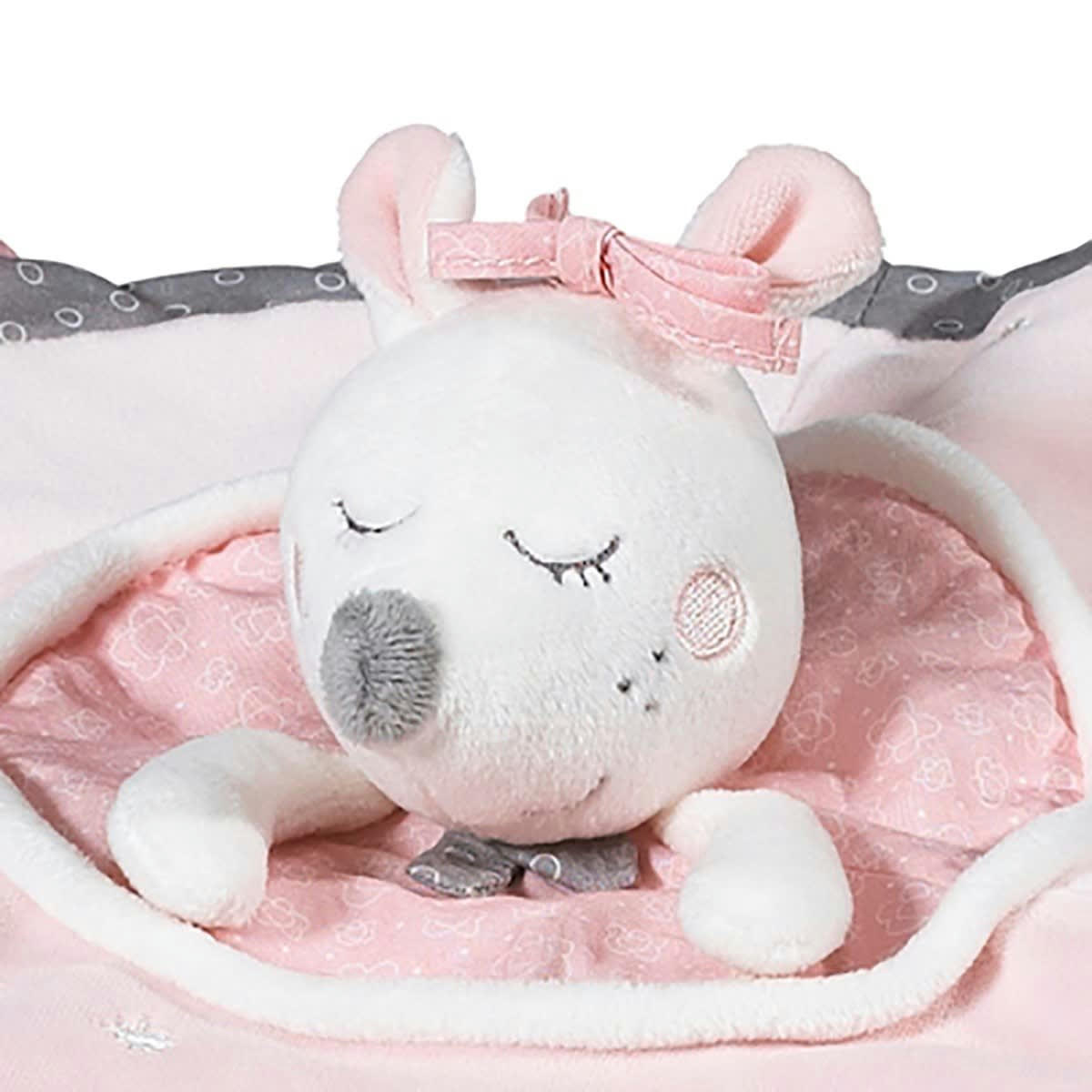 LILIBELLE - Doudou Mouchoir Souris danseuse étoile en velours Rose