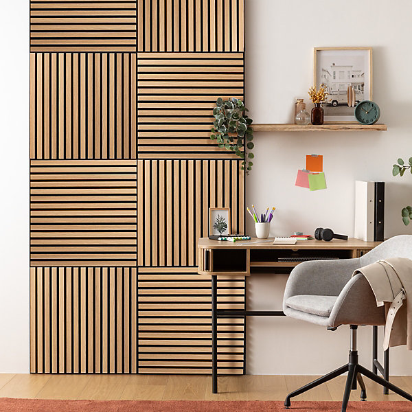 Panneau décoratif mural Colva beige fond noir 60x60cm - Atmosphera