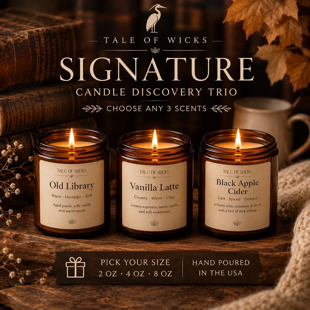 Choose 3 Candles From Our Shop Choose Your Scent Soy Candle Sampler Cozy Home Fragrance Book Lover Gift for Her