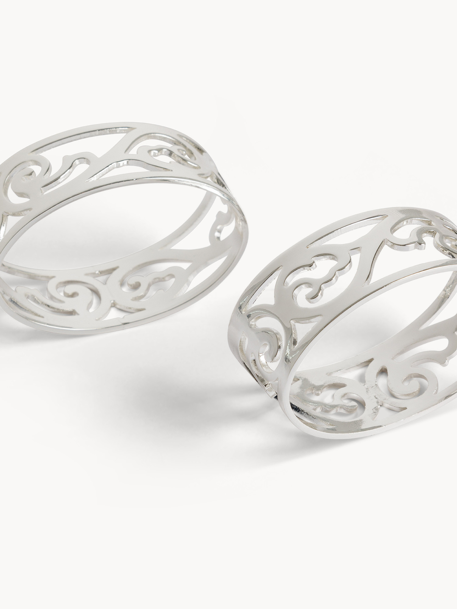 Set 2 portatovaglioli in silver plated