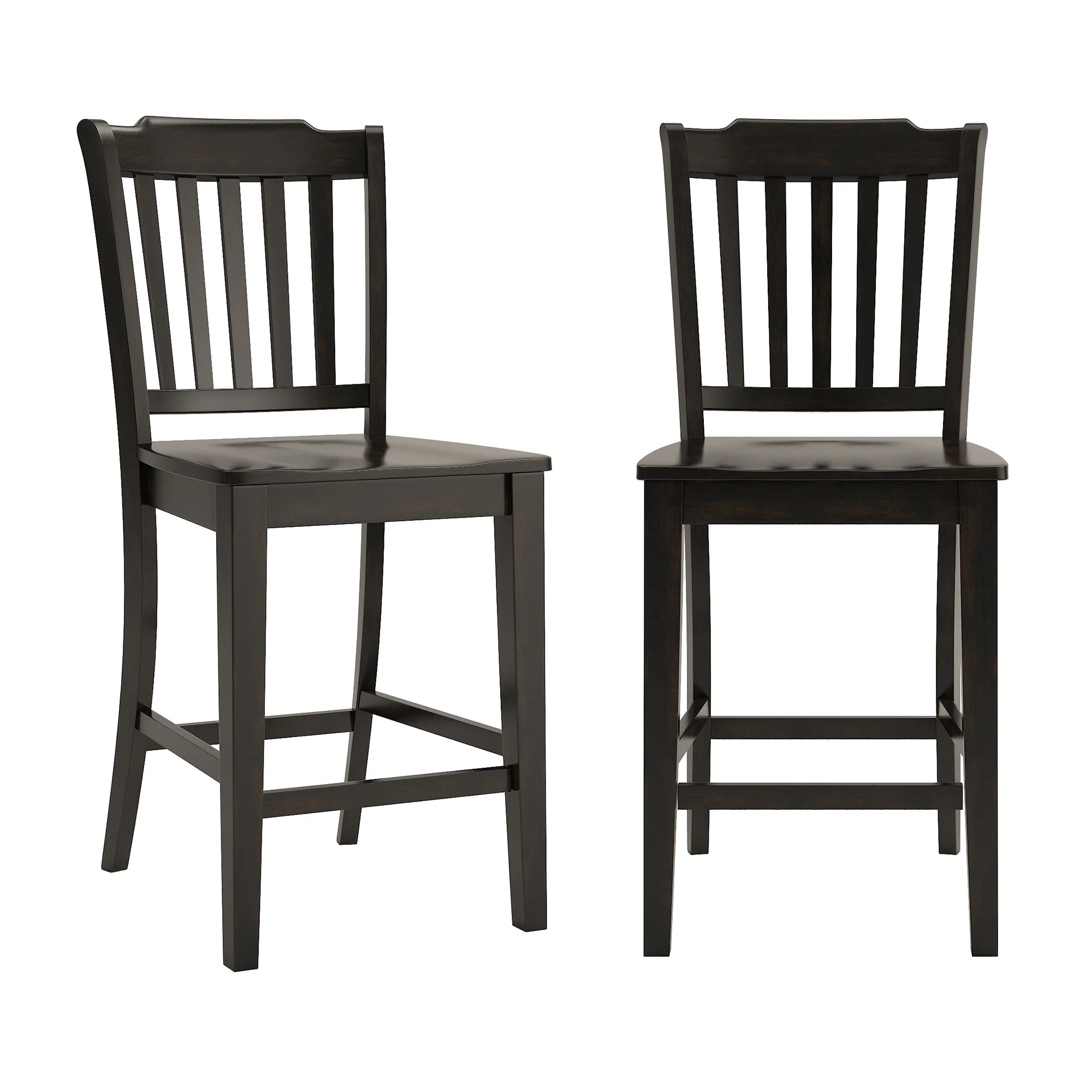 Ronda Slat Back Wood Counter Height Chairs (Set of 2)