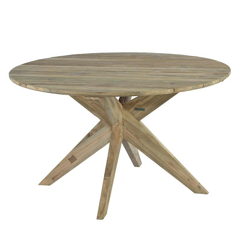 SAKAÏ - Table ronde en teck massif recyclé D 135 cm Sakai