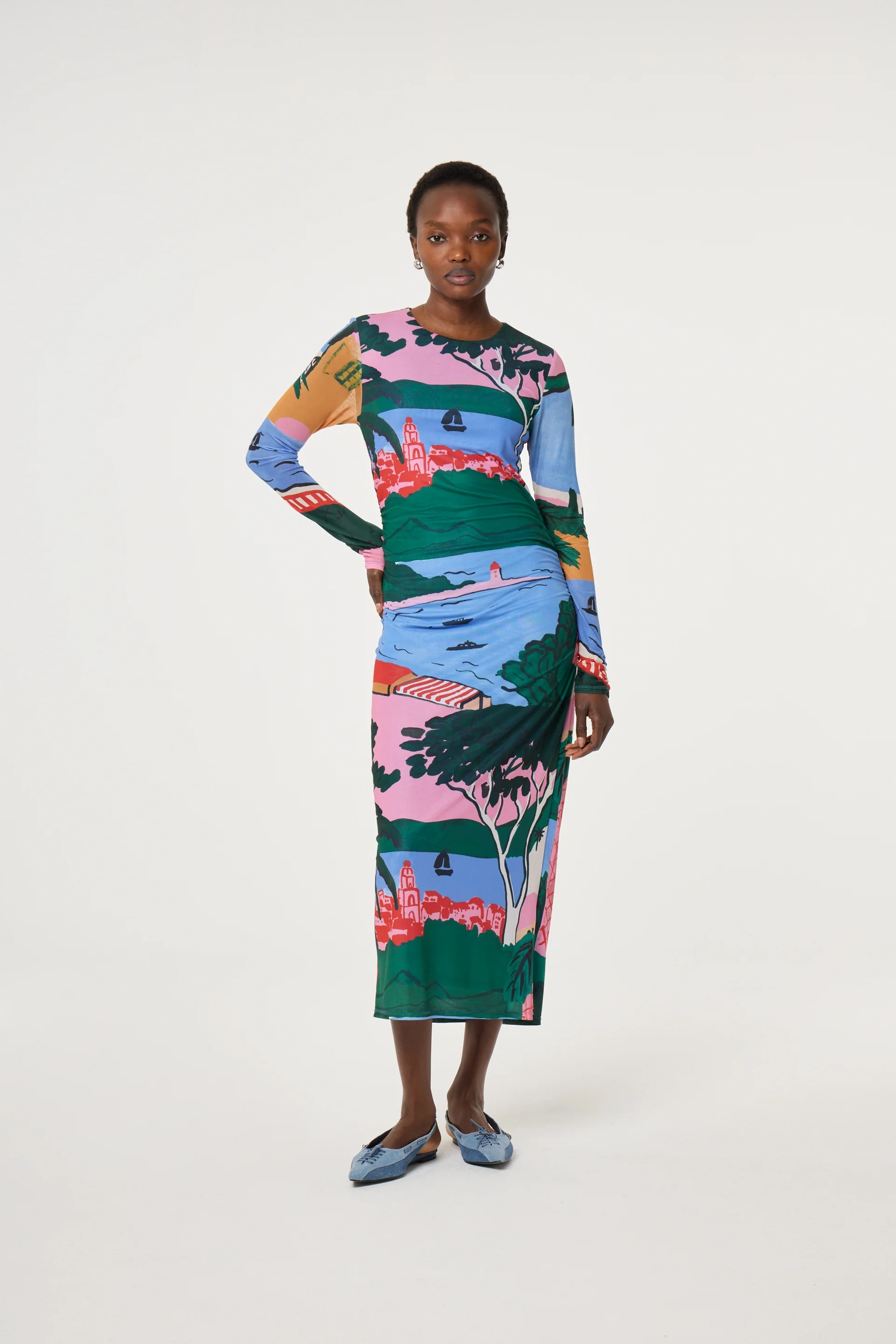 Samara Dress | Marina Blue/Evergreen