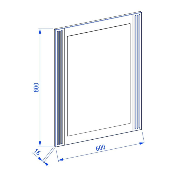 Lustro łazienkowe OXFORD 60x80 cm stara białe półmat w drewn