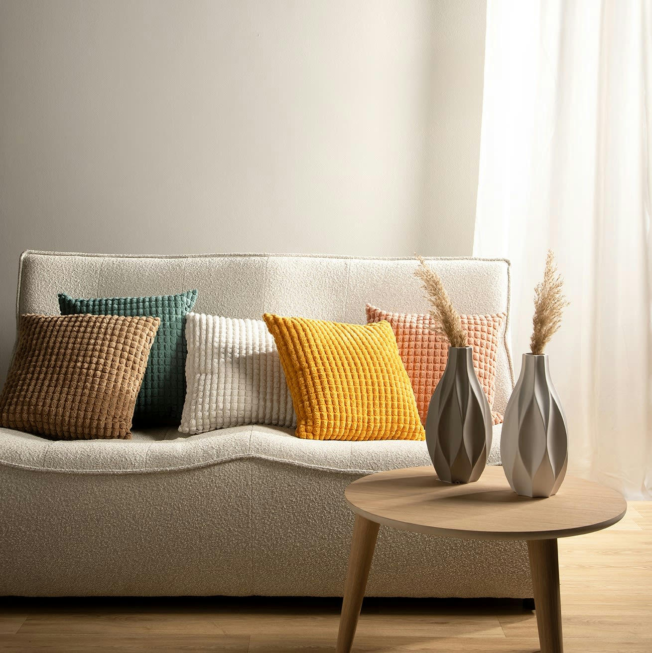 - Housse de coussin rose en velours-45x45 cm uni