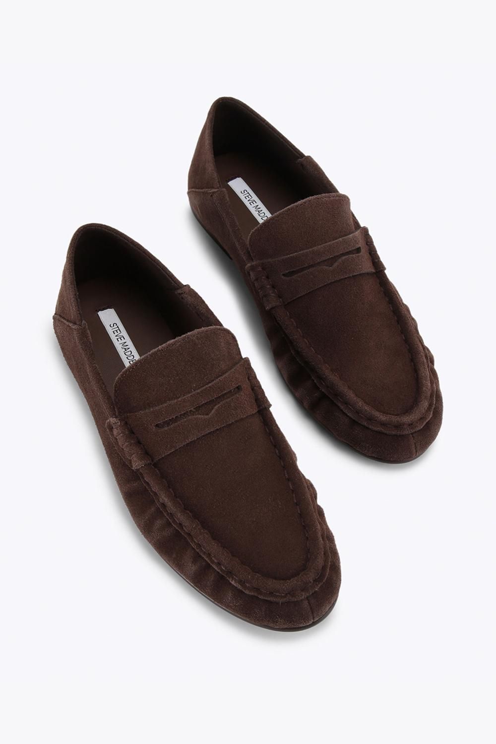 STEVE MADDEN Roger Dark Brown' Suede Flats