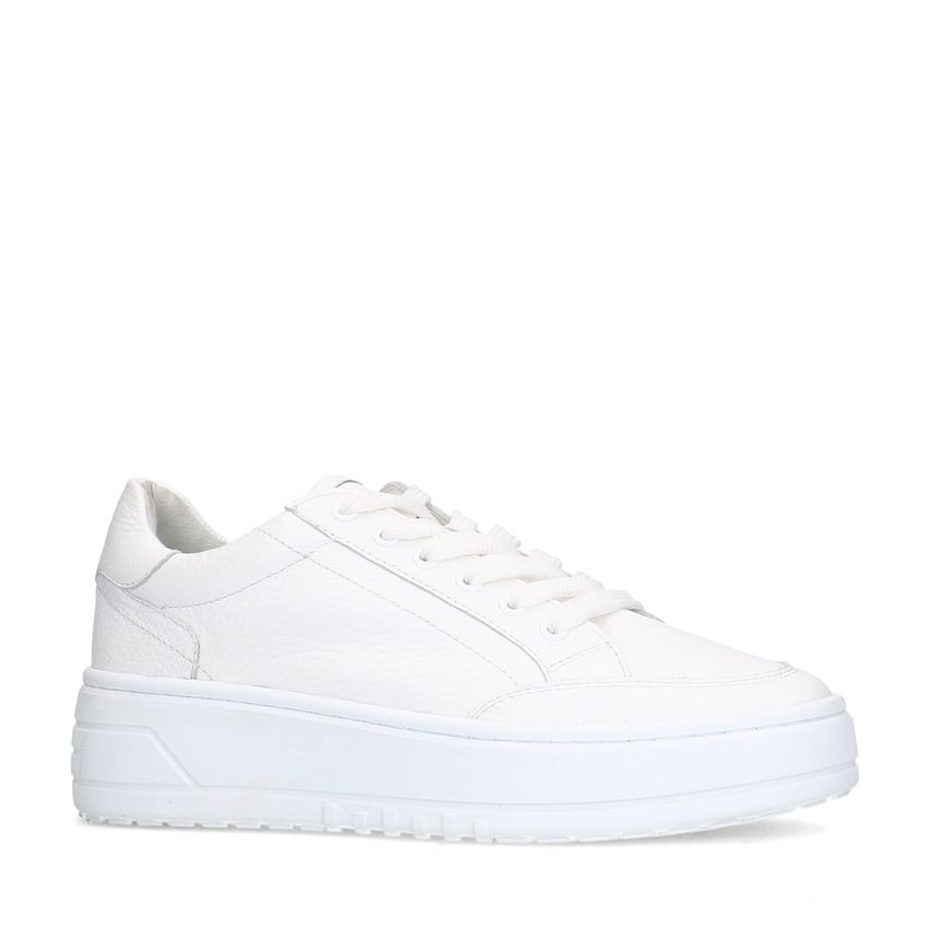 Manfield Witte leren sneakers