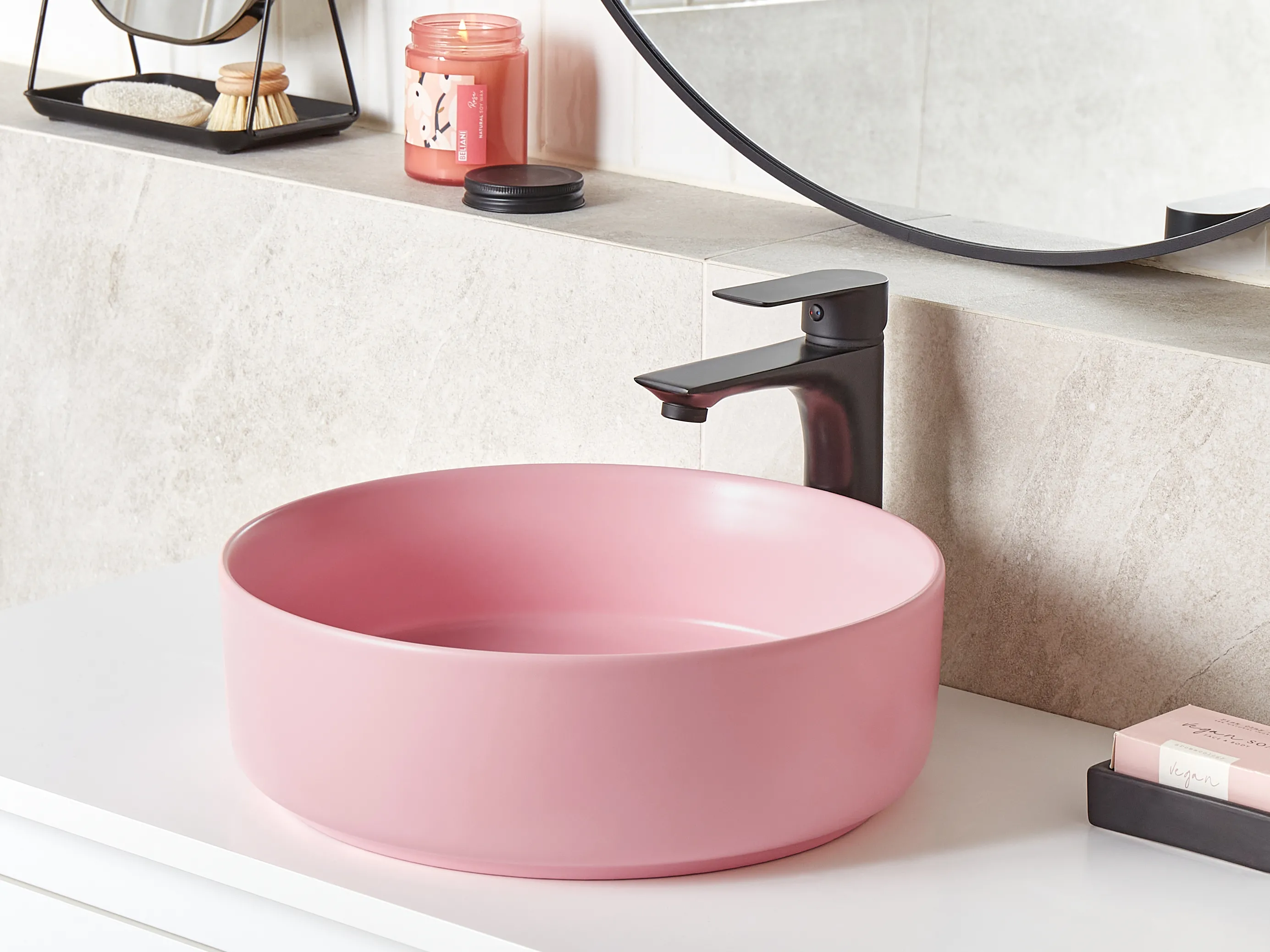 Countertop Basin GUDAR ? 370 mm Ceramic Pink