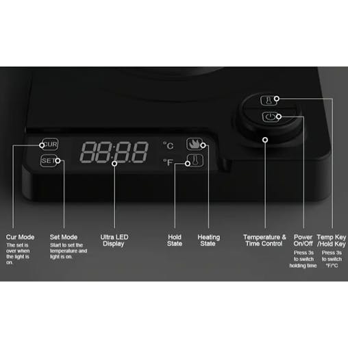 NNETM Electric Kettle Gooseneck Adjustable Temp (1200W)