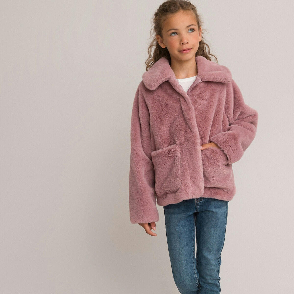 Manteau chaud en tissu duveteux