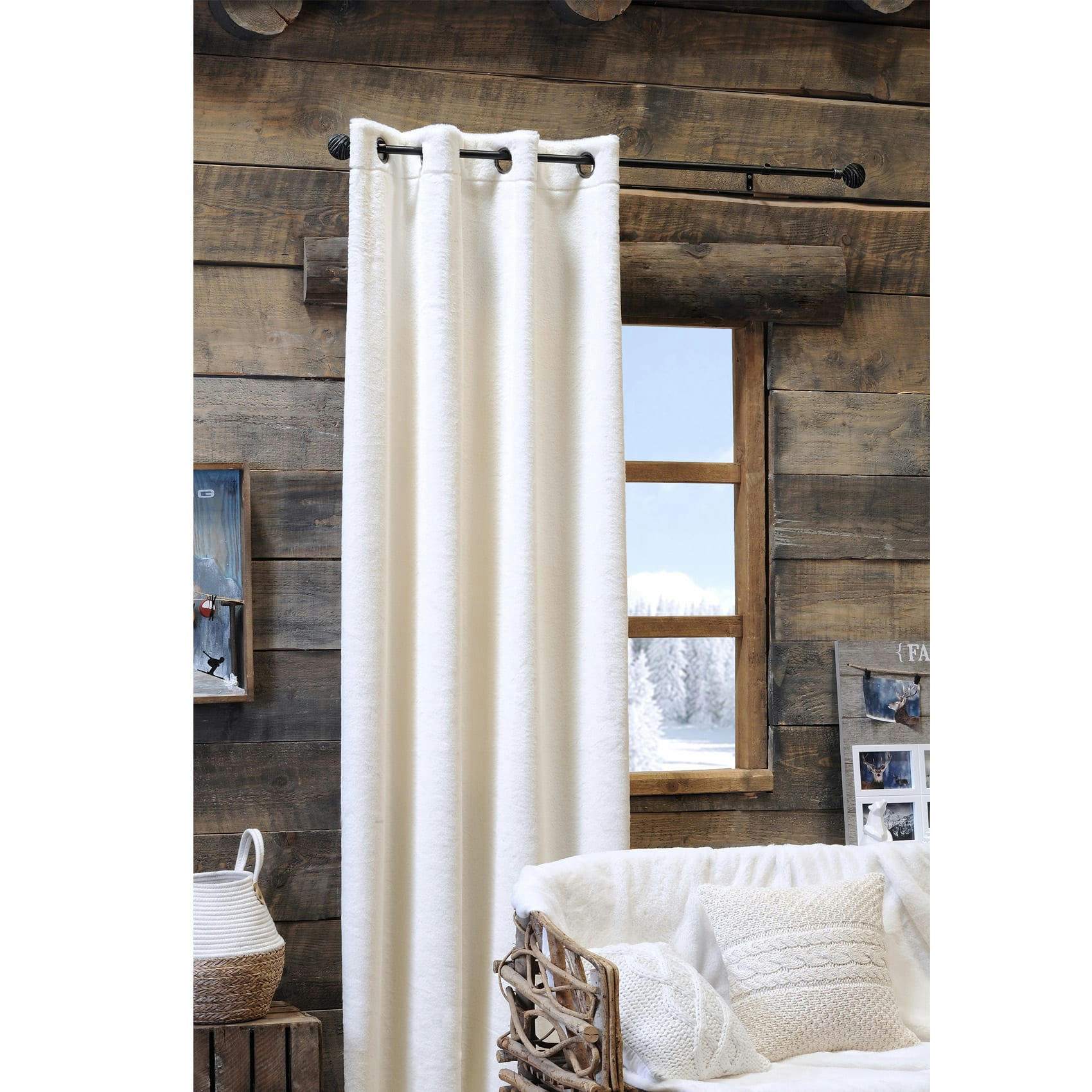 - Rideau cocooning en fausse fourrure