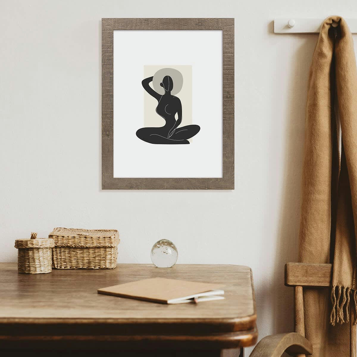 FAUVE - Cadre photo effet bois 30x40 cm résine recyclée