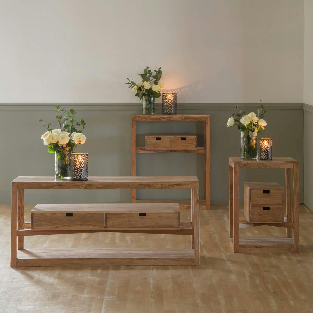 OSLO - Chevet en bois marron 50 cm