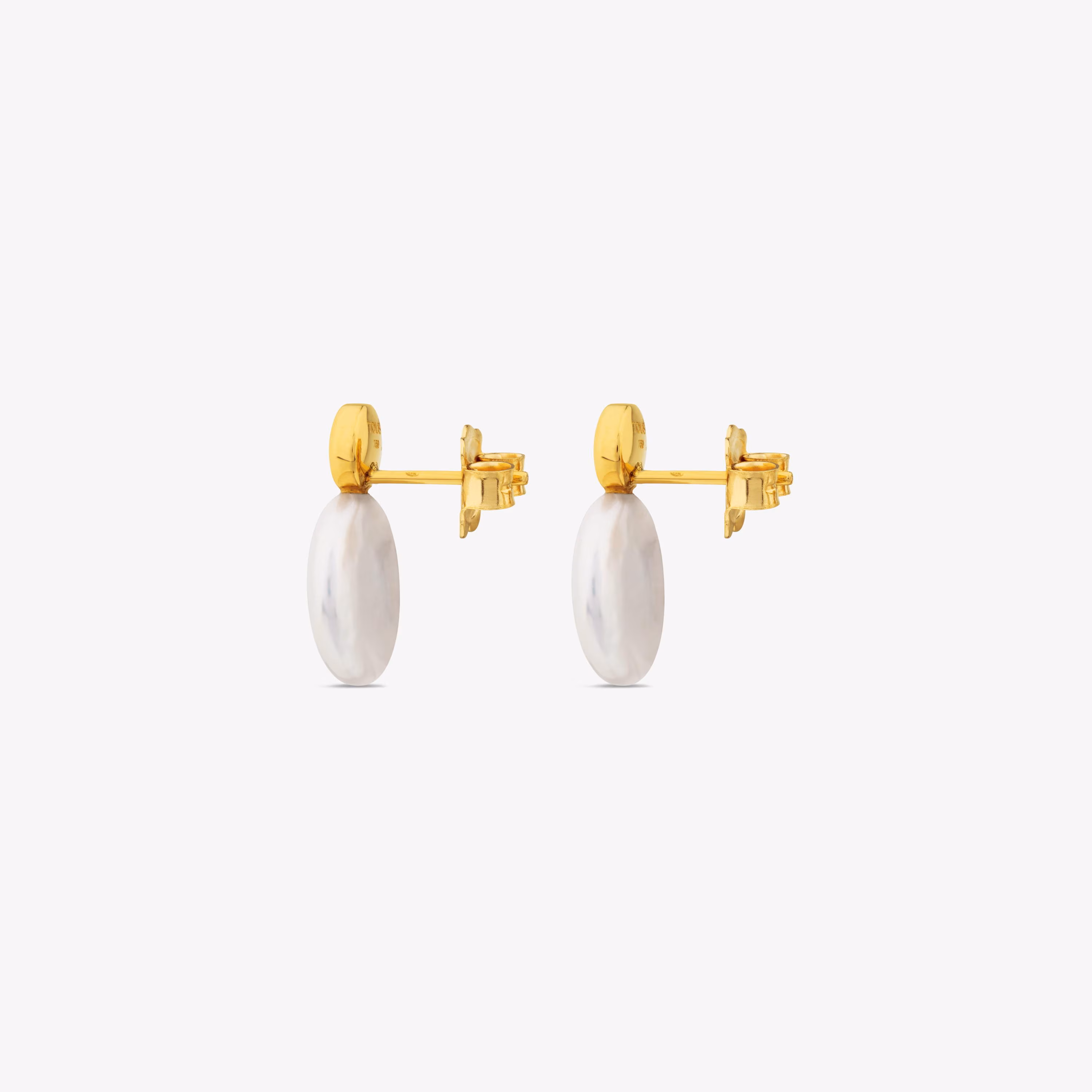 Pendientes de oro con perla cultivada Alecia